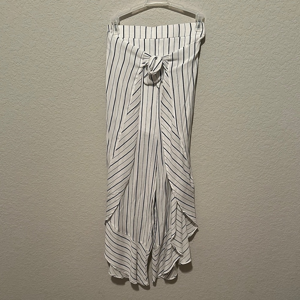 Striped White and Black Women's Skirt
